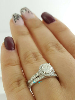 1.32 ct Martin Flyer Round 14k Gold Round Diamond Engagement & Wedding Band Set