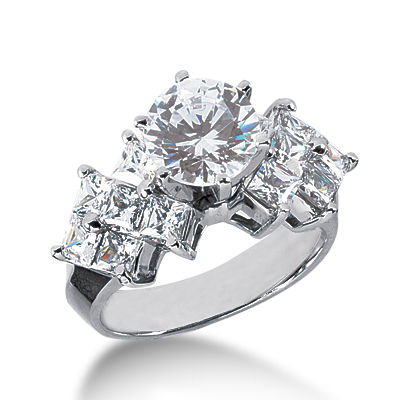 Ladies 14KT White Gold Platinum Fancy Engagement Ring ENR1747