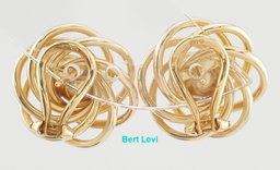 Akoya Pearl 14k Yellow Gold Spiral Omega Back Earrings 7.2 Grams 19.5 mm