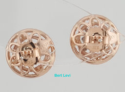 LeVian Le Vian Chocolate Diamond Double Halo Earrings 14k Strawberry Gold 2.12ct