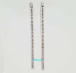 Inside Out Diamond Oval Hoop Earrings 3 ct 14k W Gold 1.8" 10.8 Grams Rtl $6,500