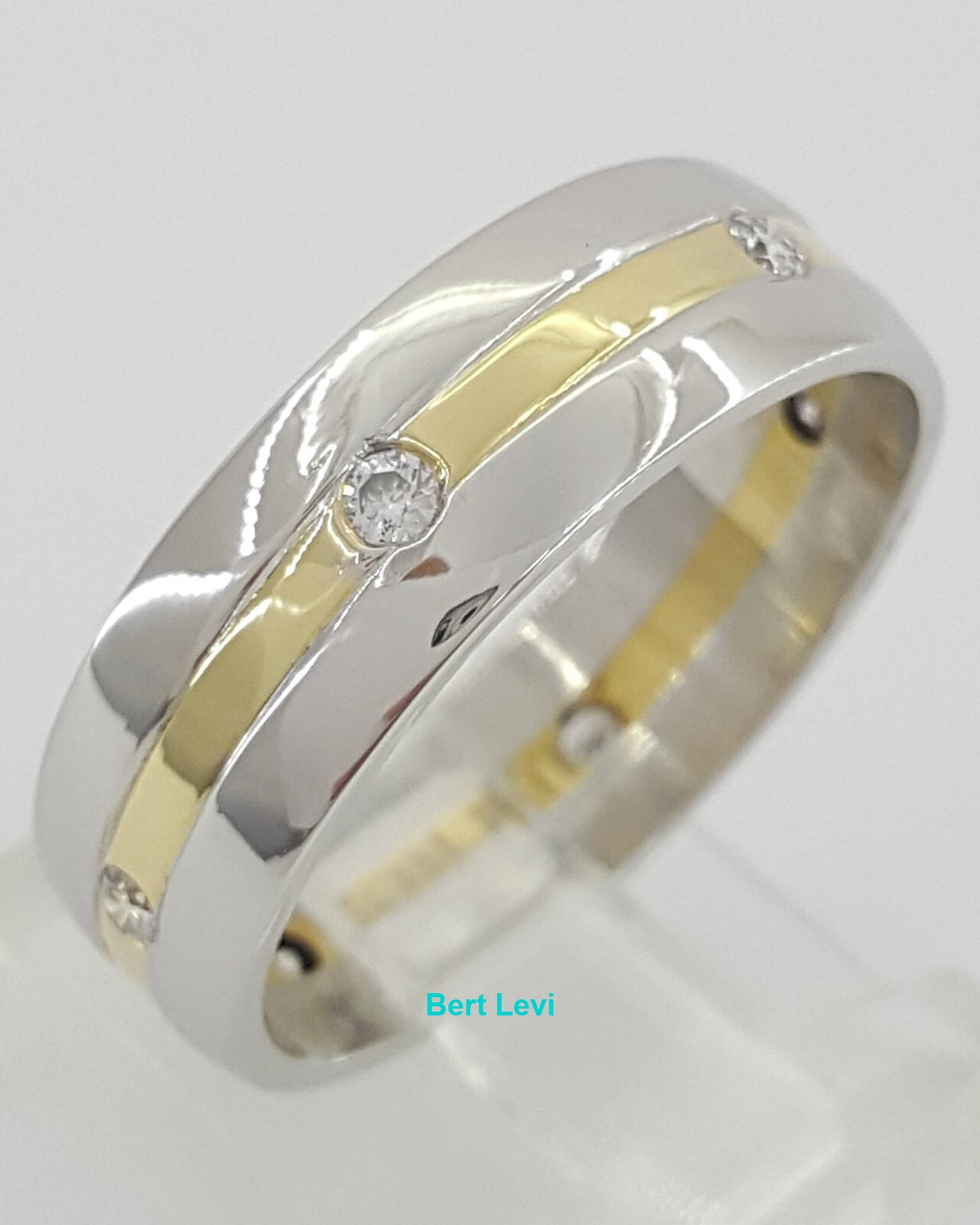 Diamond Eternity Wedding Anniversary Band 6.6 mm 1/3 ct Novell Platinum & 18K
