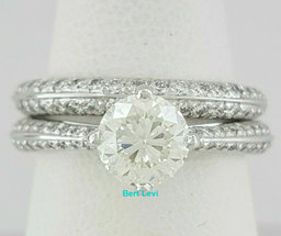 HOF Hearts on Fire Felicity Round Diamond Semi-Mount Ring 1.12 ct 18K Gold Set