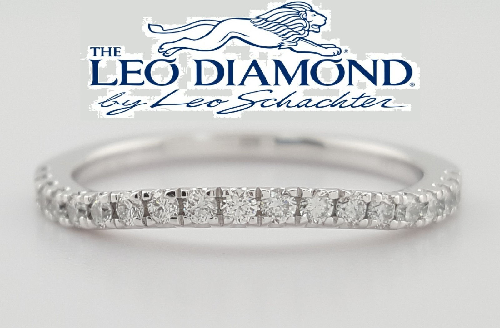 The Leo Prisma Diamond Slight Curve Half Wedding Band 0.25 ct 14k White Gold