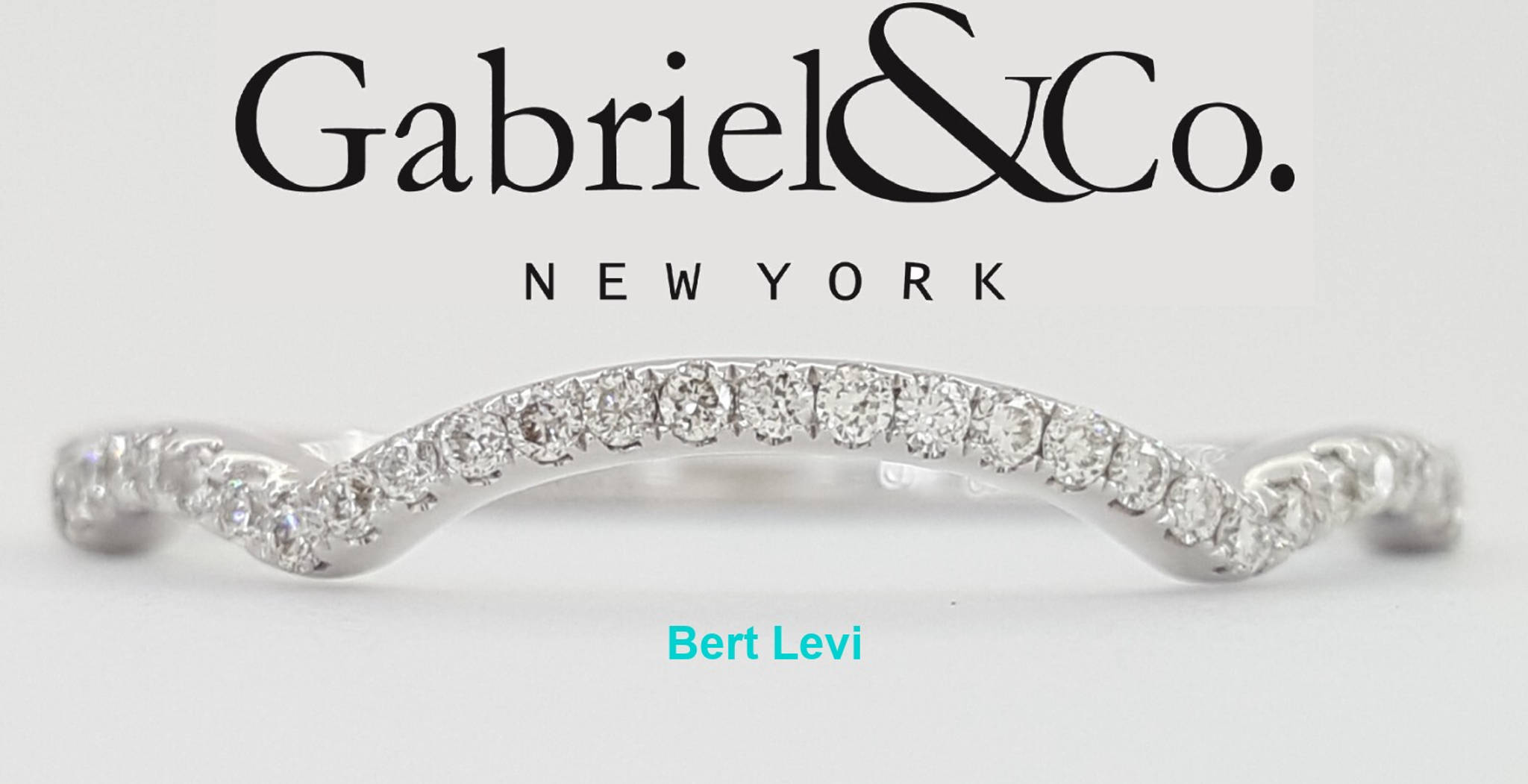 Gabriel & Co. Round Brilliant Diamond Wedding Band 0.14 ct 14k Rtl $1,425