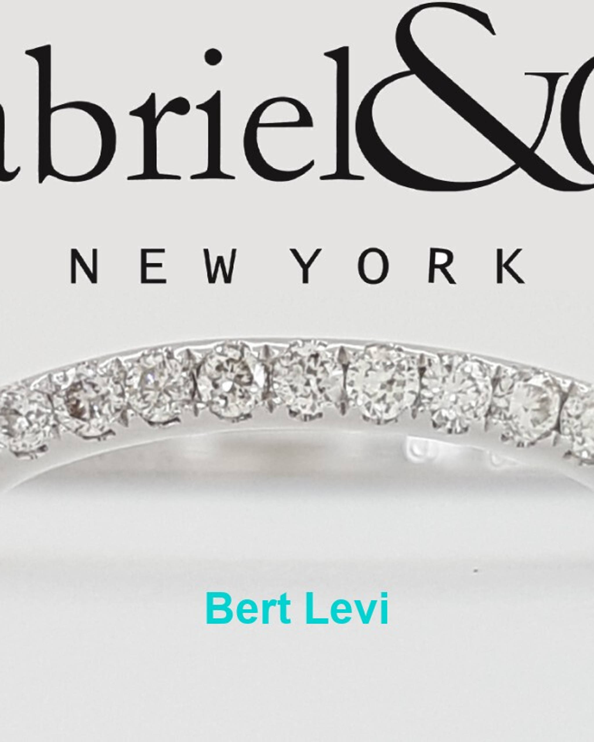 Gabriel & Co. Round Brilliant Diamond Wedding Band 0.14 ct 14k Rtl $1,425