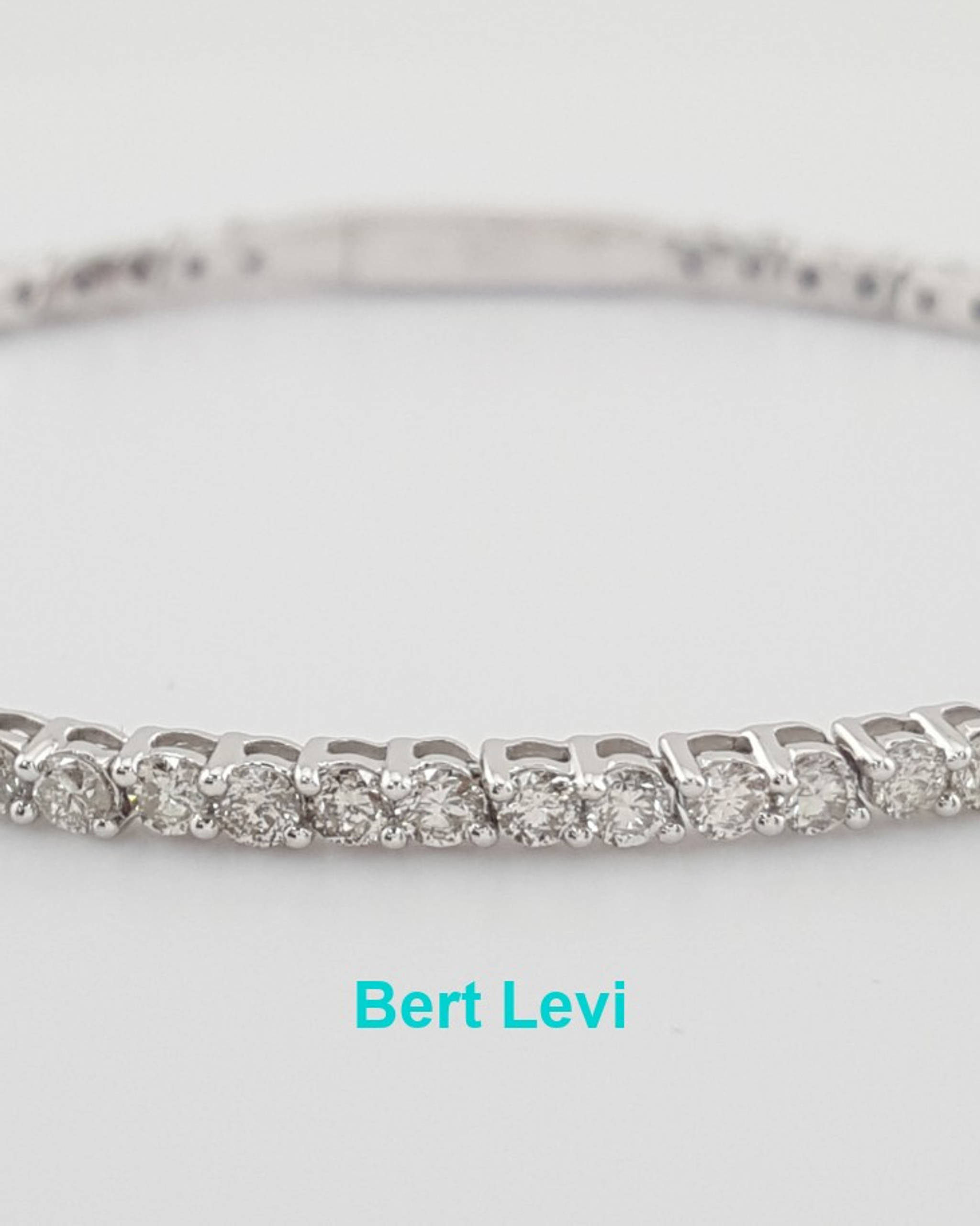 Round Brilliant Diamond Tennis Flex Bracelet 3 ct 14K White Gold 6.5" 2.3 mm