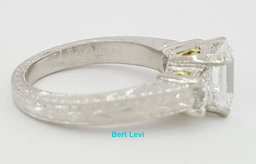 TACORI Platinum 3-Stone Semi-Mount Engraved Engagement Ring 0.60 ct  Rtl $8,220