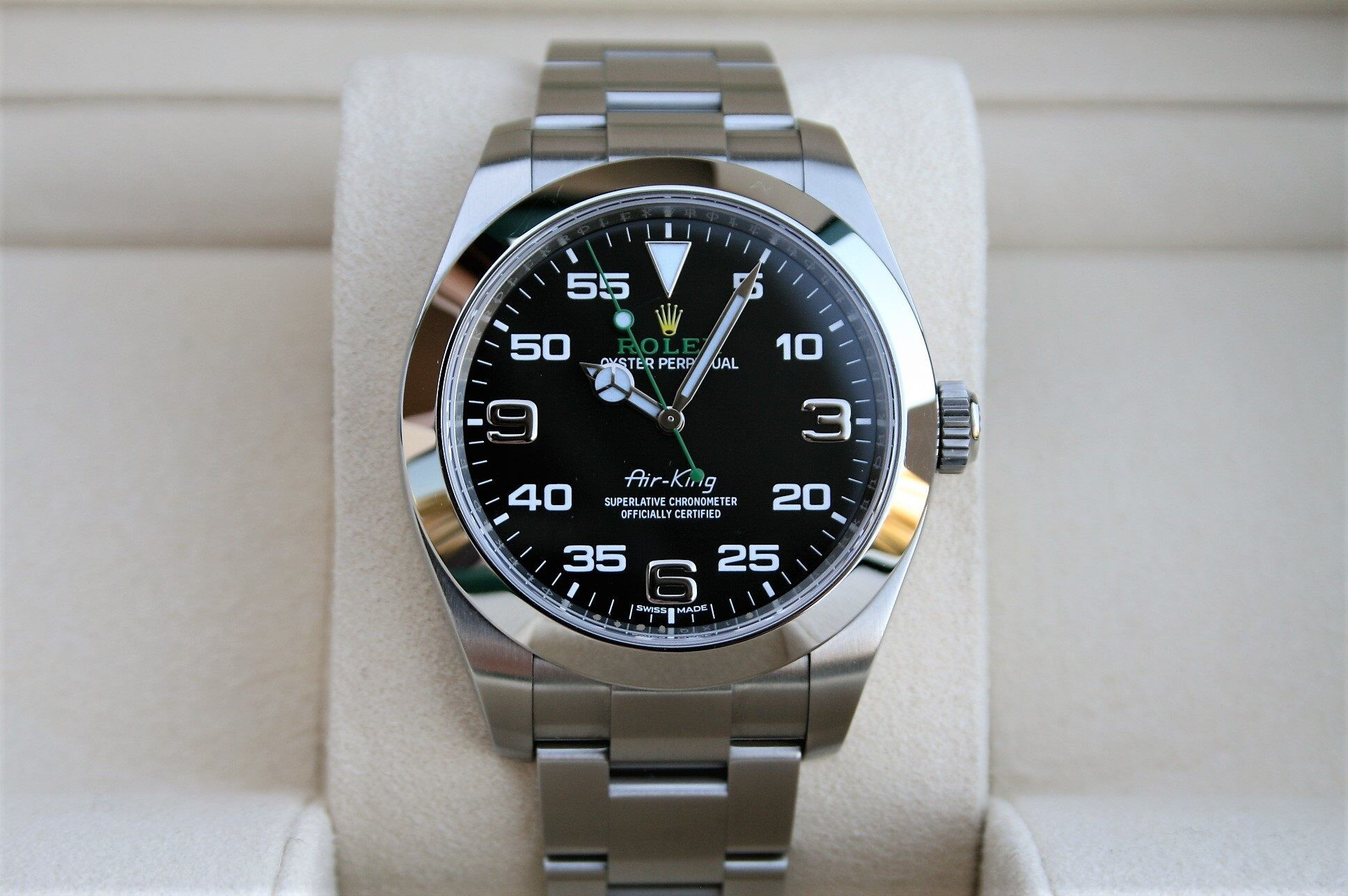 ROLEX 116900 AIRKING WATCH GREEN HAND 40MM
