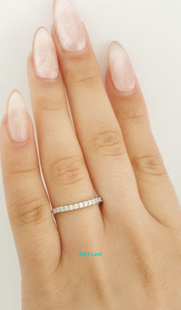 The Leo Prisma Diamond Slight Curve Half Wedding Band 0.25 ct 14k White Gold