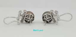 South Sea Pearls & 0.24 ct Diamond Earrings 7.3grams 18k White Gold 10mm $2,500
