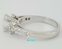Princess Cut Diamond Engagement Ring 1.30 ct 18K White Gold D/VS2 Rtl $10,000