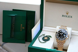 ROLEX 126718GRNR GMT MASTER II 18K YELLOW GOLD JUBILEE