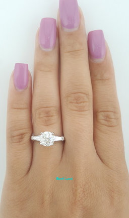 Antique Old European Cut Diamond Three 3 Stone Engagement Ring 1.66 ct Platinum