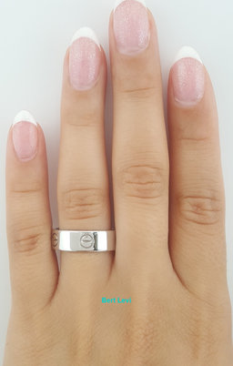 Cartier Love Classic Ring 18k White Gold 6mm 9 Grams Size 61 Retail $2,320
