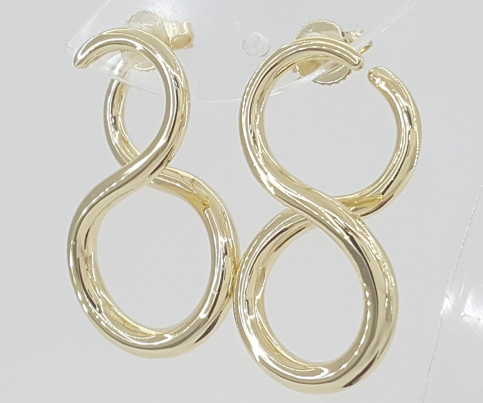 Thumbnail: Tiffany & Co Infinity Large 18K Yellow Gold Stud Earrings 14.3 Grams 1.2" 1990’s