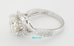 Round Diamond Crossover Halo Engagement Ring 3.62 ct 14K White Retail $43,500