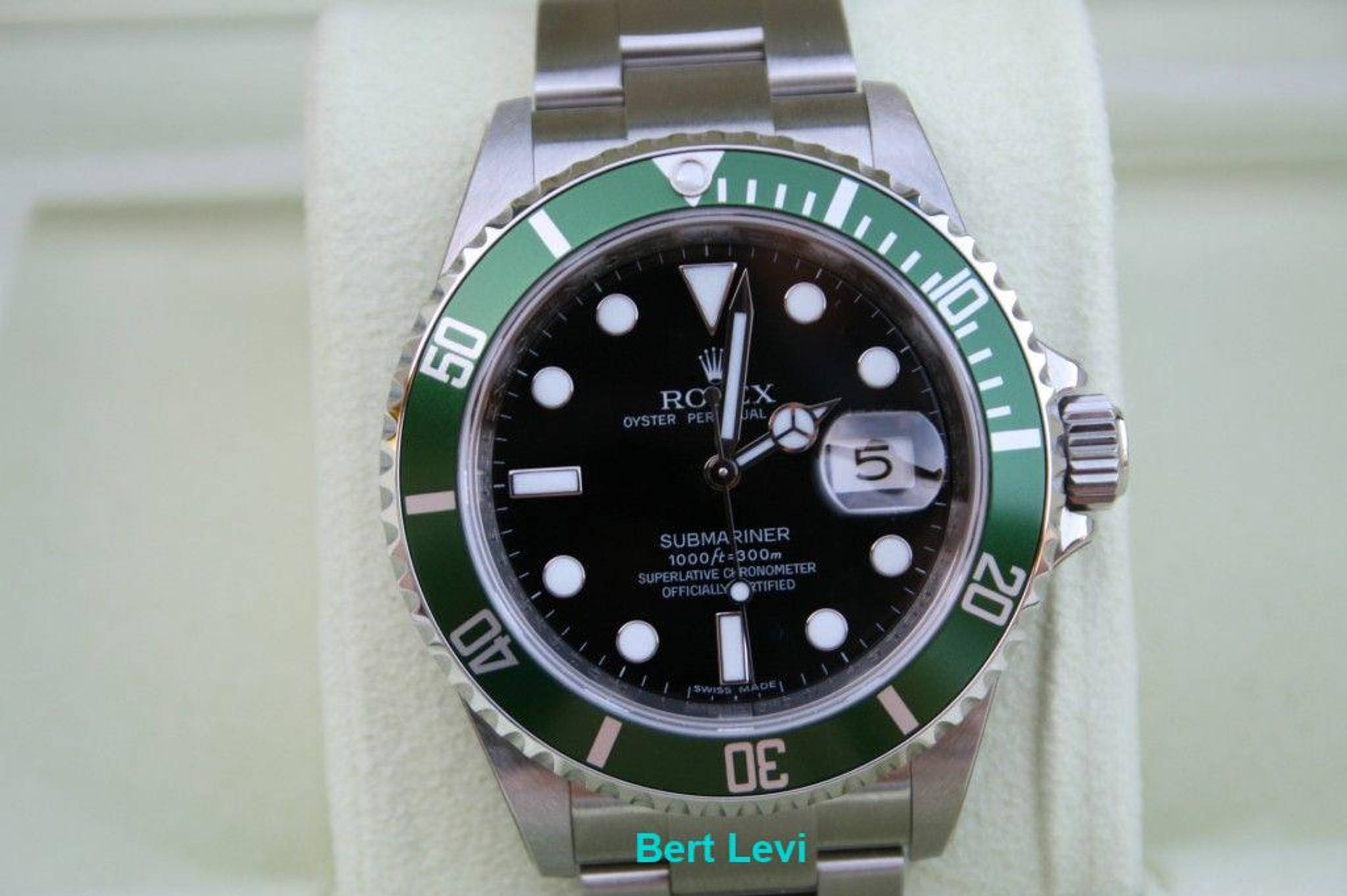 ROLEX SS GREEN SUBMARINER 16610LV 50TH ANNIVERSARY SUB LV M SERIAL NIB