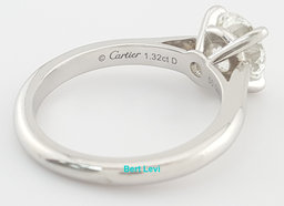 Cartier Solitaire 1895 Round Diamond Engagement Ring 1.32 ct Platinum Rtl $26K