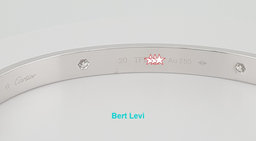 Cartier LOVE 18K White Gold 4 Diamonds 0.42 ct Bracelet SIZE 20 Rtl $14,000