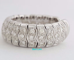 Round Brilliant Diamond Flexible Wedding Band Statement Ring 1 ct 18K White Gold