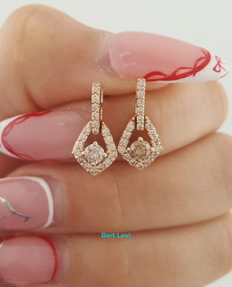 LeVian Chocolate Nude Diamond Drop Dangle Earrings 14k Strawberry Gold 0.63 ct