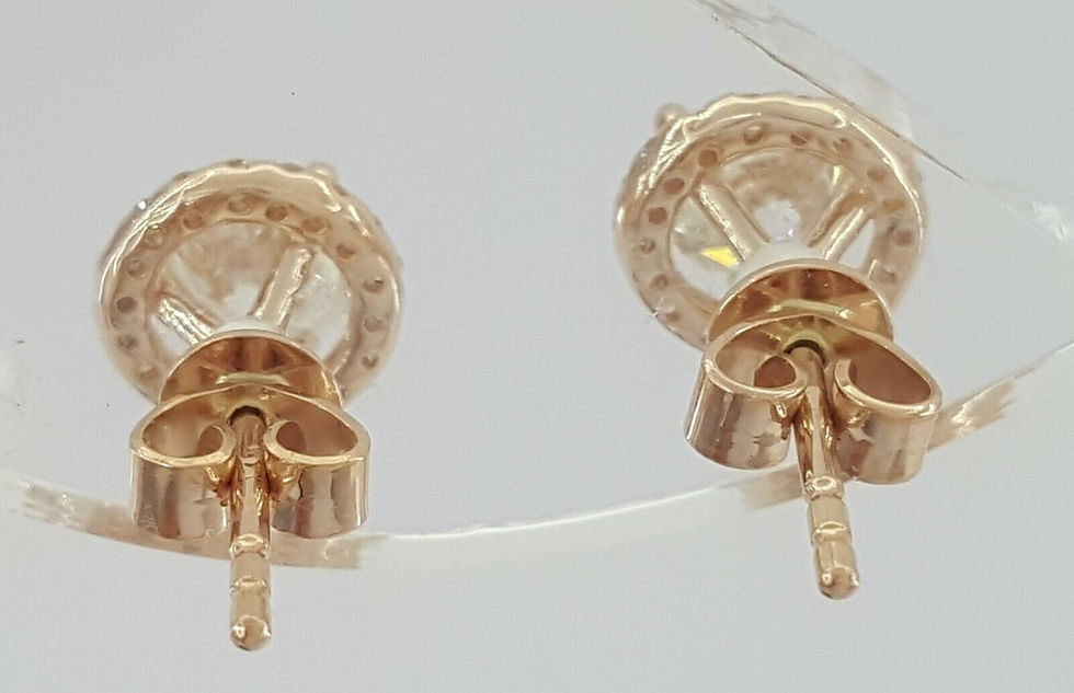Thumbnail: Round Halo Diamond Stud Earrings 1.16 ct 14k Rose Gold EGL-USA Rtl $4,880