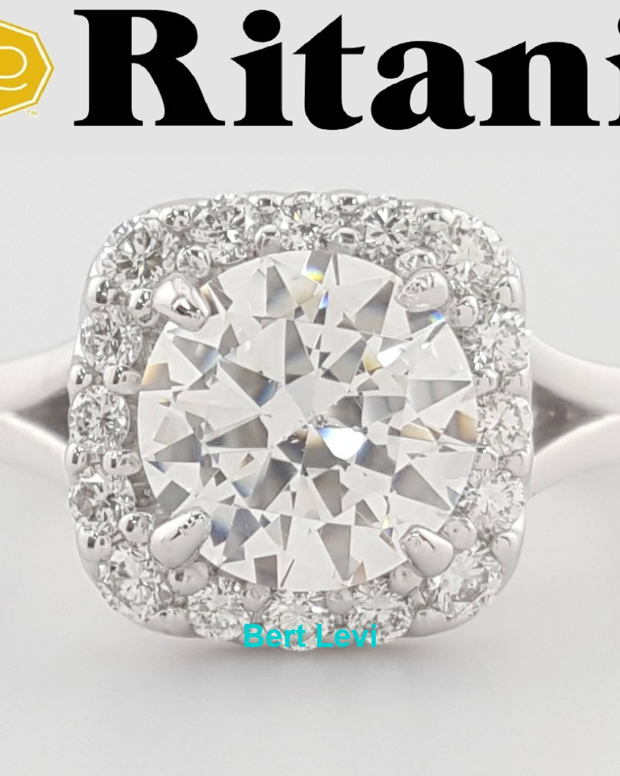 Ritani The Celia Semi-Mount Diamond 0.2 ct 14k White Gold Engagement Ring $2369