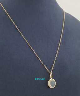 Tiffany & Co Paloma Picasso Moonstone 18K Yellow Gold Pendant Necklace 18"