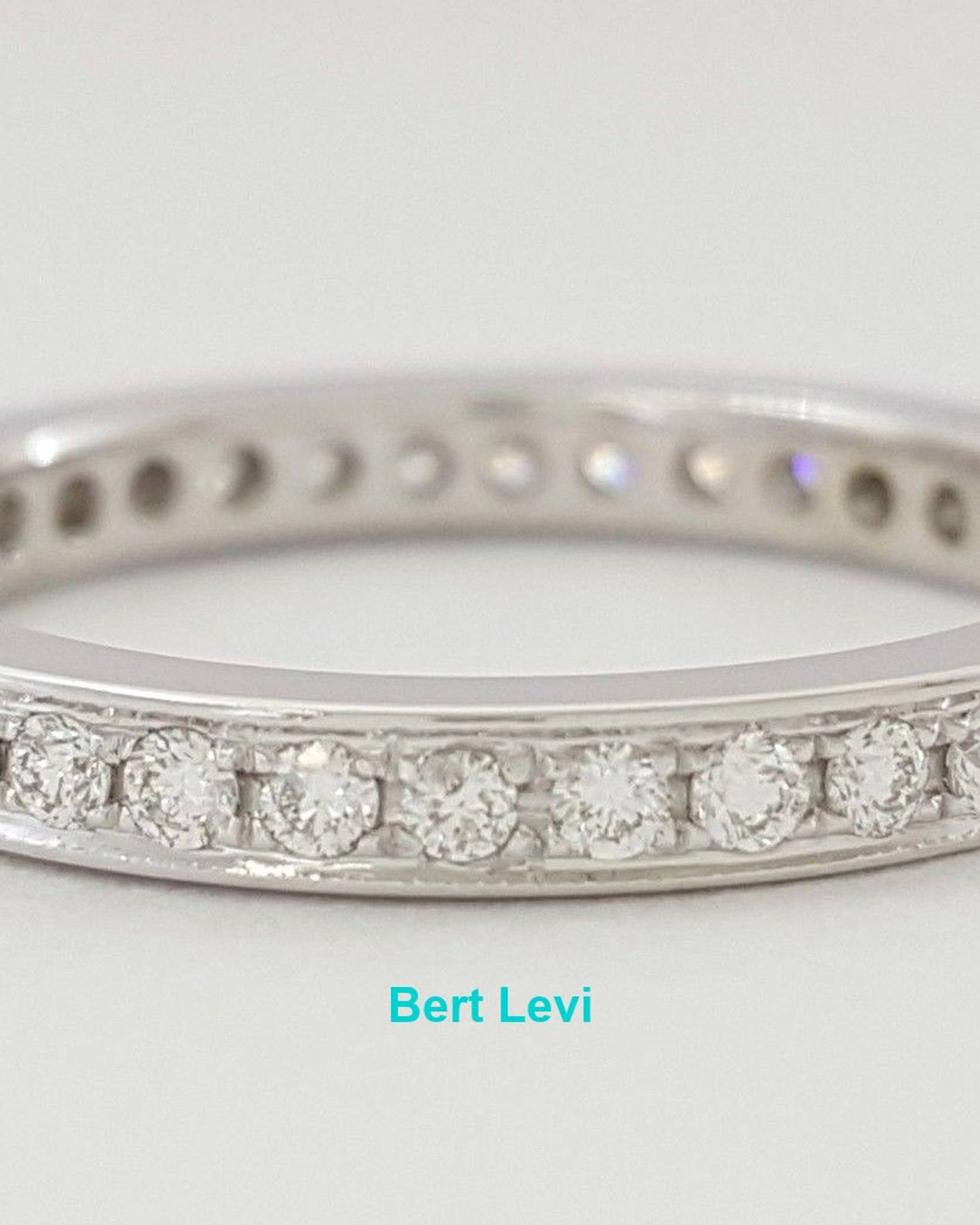 0.54 ct 18K White Gold Round Diamond Full Circle Eternity Wedding Band / Ring