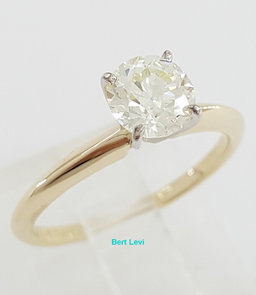 Old European Cut Diamond Solitaire Engagement Ring 0.77ct 14k 2-Tone Gold