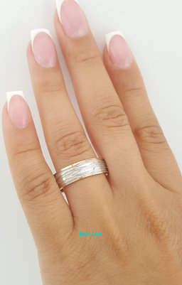 Men's 14k Rose White Gold Wedding Band Ring 6mm 5.8 Grams Size 9.5