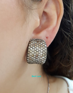 Roberto Coin Fantasia Pave Diamond Earrings 10.82 ct 27.4 Grams 18K WG X-Large