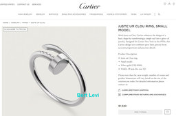 Cartier Juste Un Clou 18k White Gold Small Model Ring Sz 55 US 7.25 Rtl $1,580