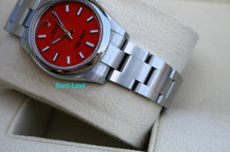 ROLEX 277200 OYSTER PERPETUAL WATCH 31MM RED CORAL DIAL