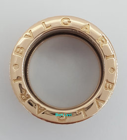 Bvlgari Bulgari B.Zero1 Diamond Black Ceramic 18k Rose Gold Four-Band Ring $6.9K