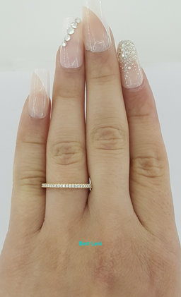 14K Yellow Gold Half Circle Round Diamond Wedding Band 0.15 ct 1.7mm Rtl $895
