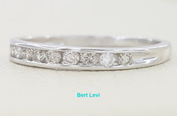 0.2 ct Platinum Channel Set Champagne Color Diamond Wedding Anniversary Band