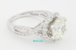 Round Diamond Crossover Halo Engagement Ring 3.62 ct 14K White Retail $43,500