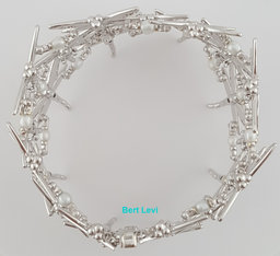 Tiffany & Co. Dragonfly Diamond Pearl Bracelet 18K W Gold 2.3 ct 67.7 Grams
