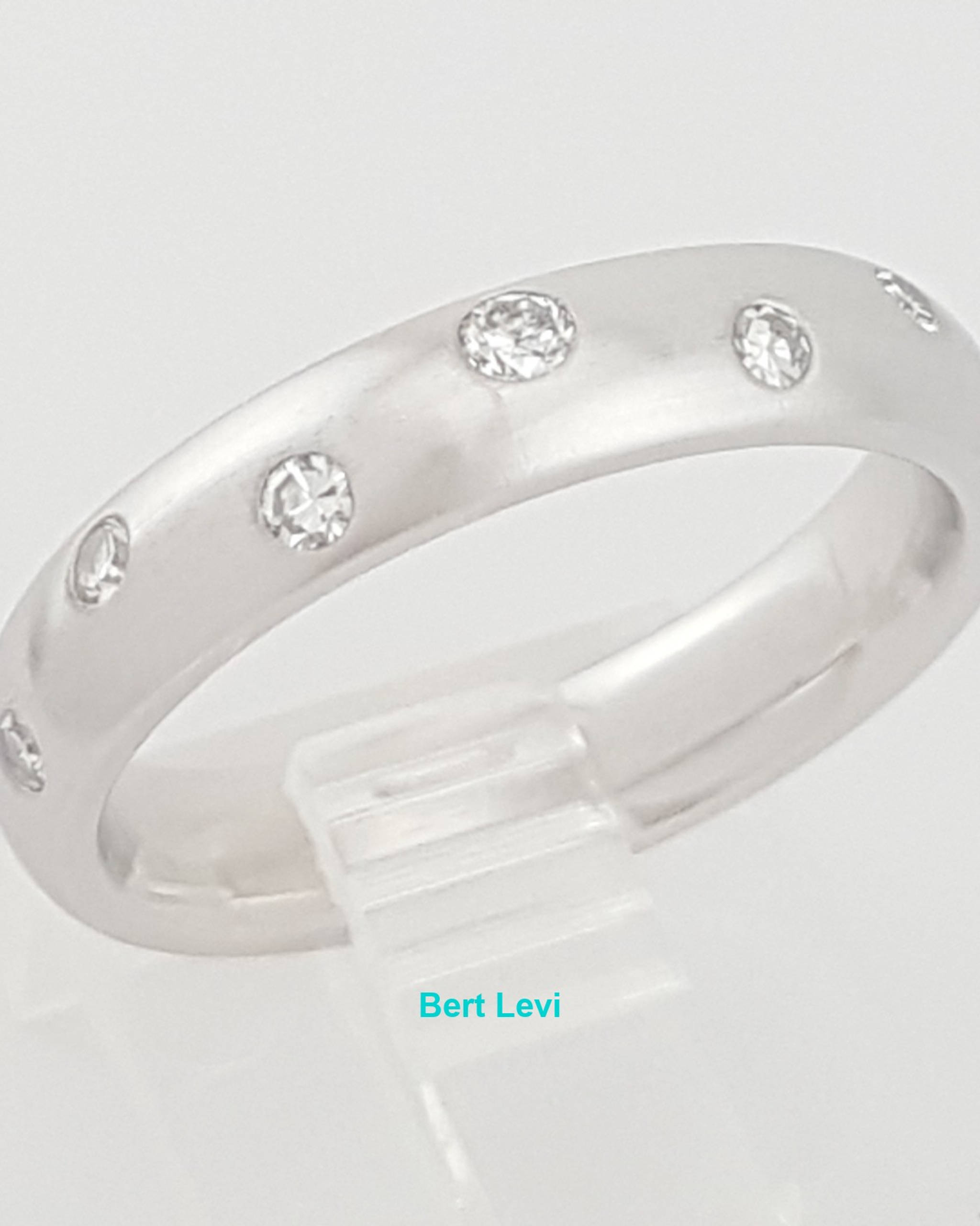 Flush Set Diamond Wedding Band Ring 0.28 ct Brushed 4.3 mm Platinum Retail $2795