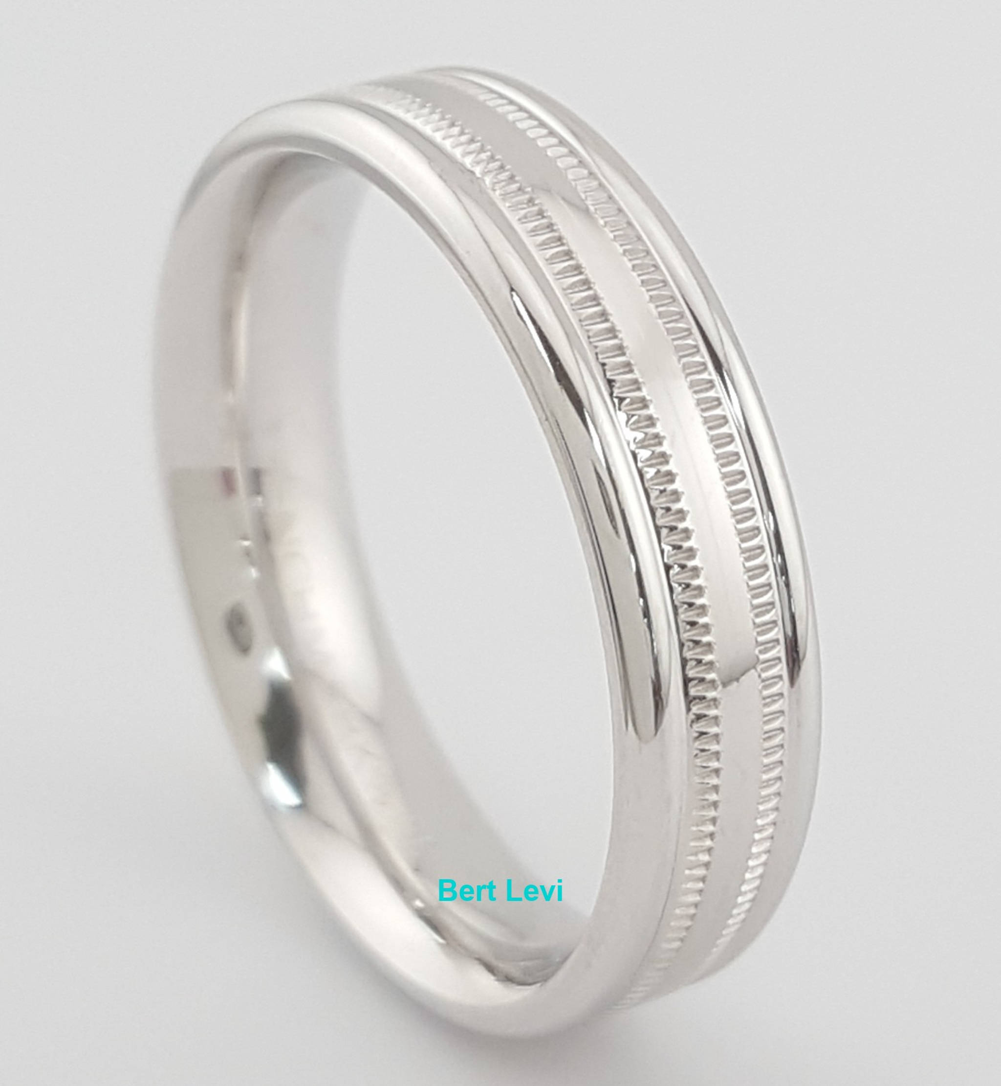 Benchmark 14K White Gold Comfort Fit Wedding Band RECF74015 4.5mm 5 Grams Size 6