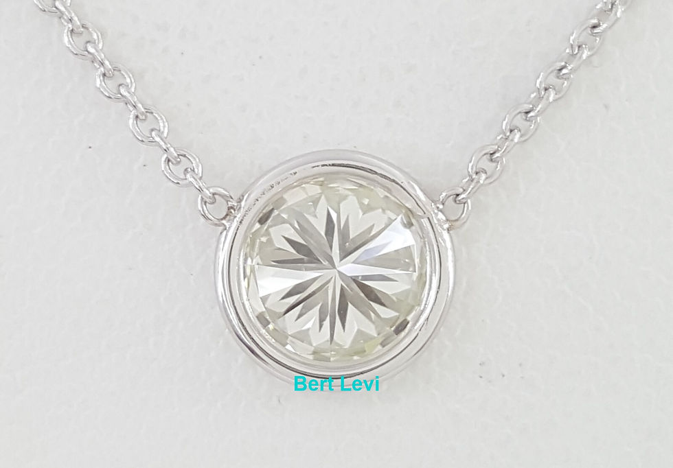 Thumbnail: Natural Round Diamond By The Yard Solitaire Necklace 0.82 ct 14K W Gold Rtl $4k