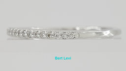 0.2 ct Round Diamond Half Circle Pave Wedding Band 1.6 mm 14k White Gold