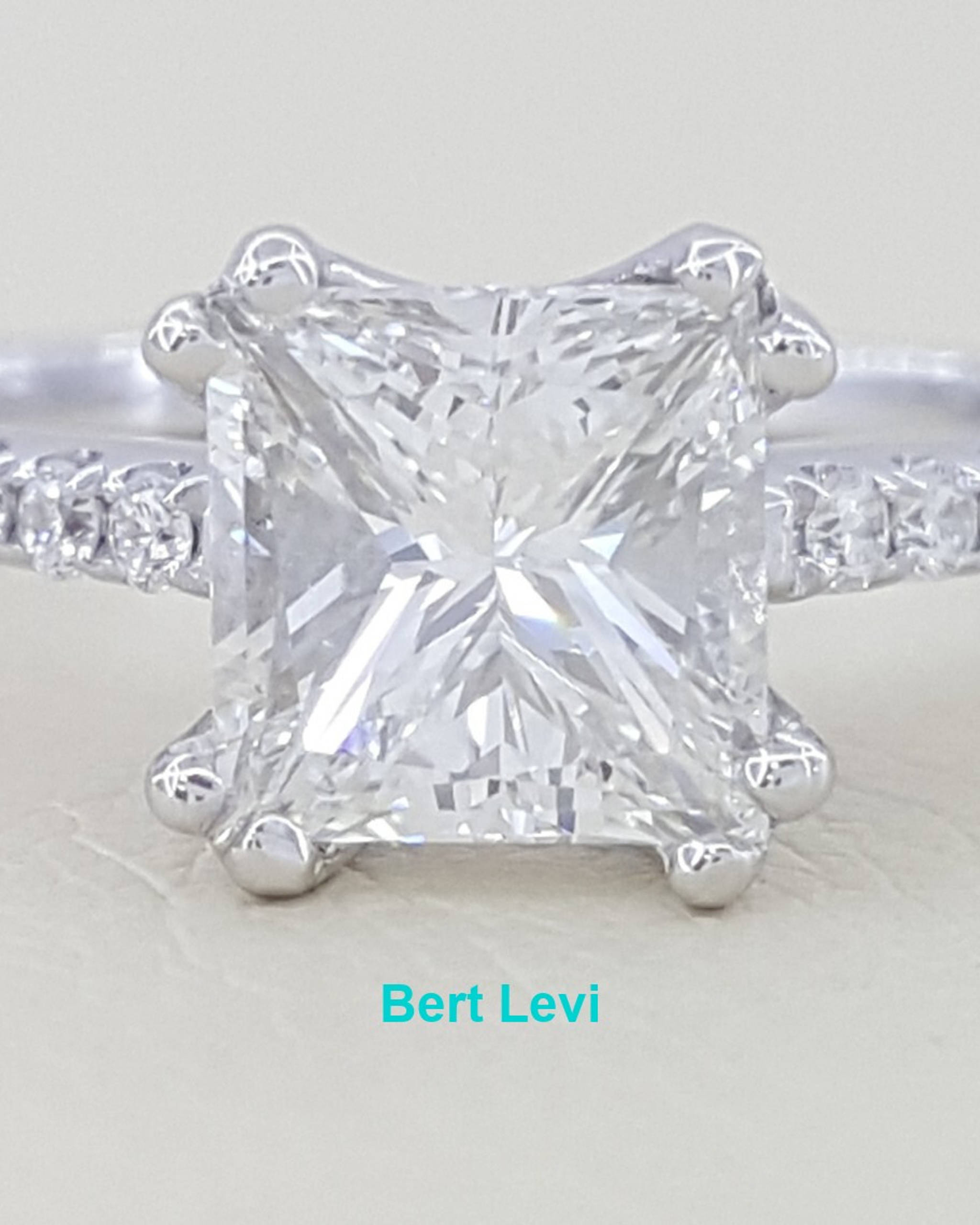 Noam Carver 14k Gold Princess Cut Diamond Solitaire Engagement Ring 1.41 ct $13k