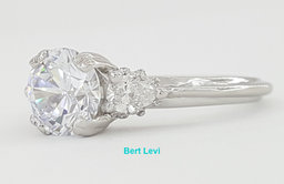 Tacori 3-Stone Round Pear Semi-Mount Platinum Engagement Ring0.35 ct  Rtl $4,840