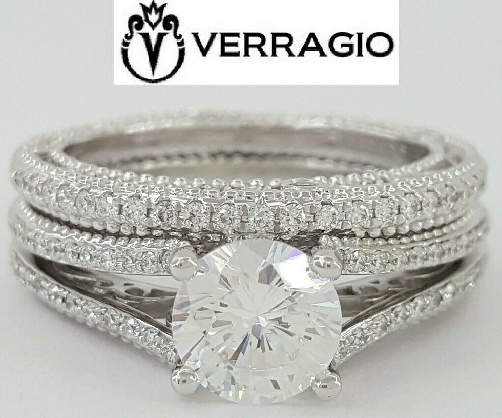 Verragio Venetian 18k Cubic Zirconia & 0.55 ct Diamond Semi-Mount Engagement Set