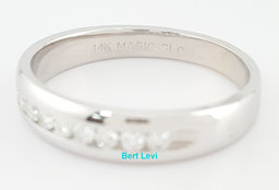 Round Brilliant Diamond Channel Set Wedding Band Ring 0.33 ct 14k White Gold 5mm