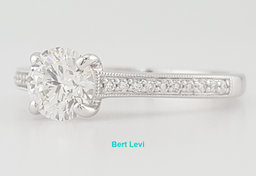 Jeff Cooper Round Brilliant Diamond Engagement Ring 0.87 ct 14K White Gold