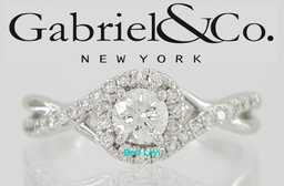 Gabriel & Co. 0.68 ct Round Cut Diamond 14K White Gold Halo Engagement Ring